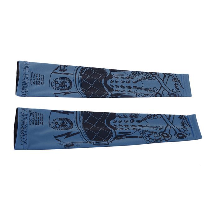 REALTOO Summer Cycling Sunscreen Arm Sleeve Floral Printed Arm Sleeve Cuff Blue