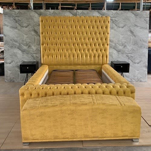 Turfted Upholstered Bed - 6 x 6ft