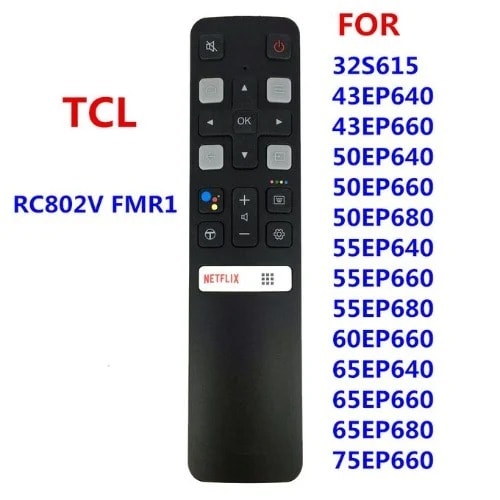 Short Tv Remote Control For Tcl Smart Led Lcd With Netflix