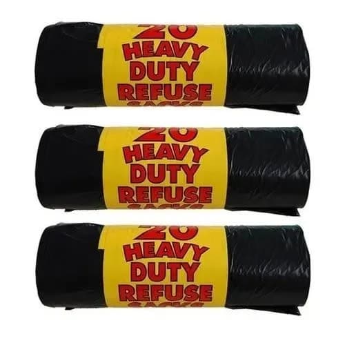 Waste Bin Refuse Nylon  Bag Sack X 3Pcs