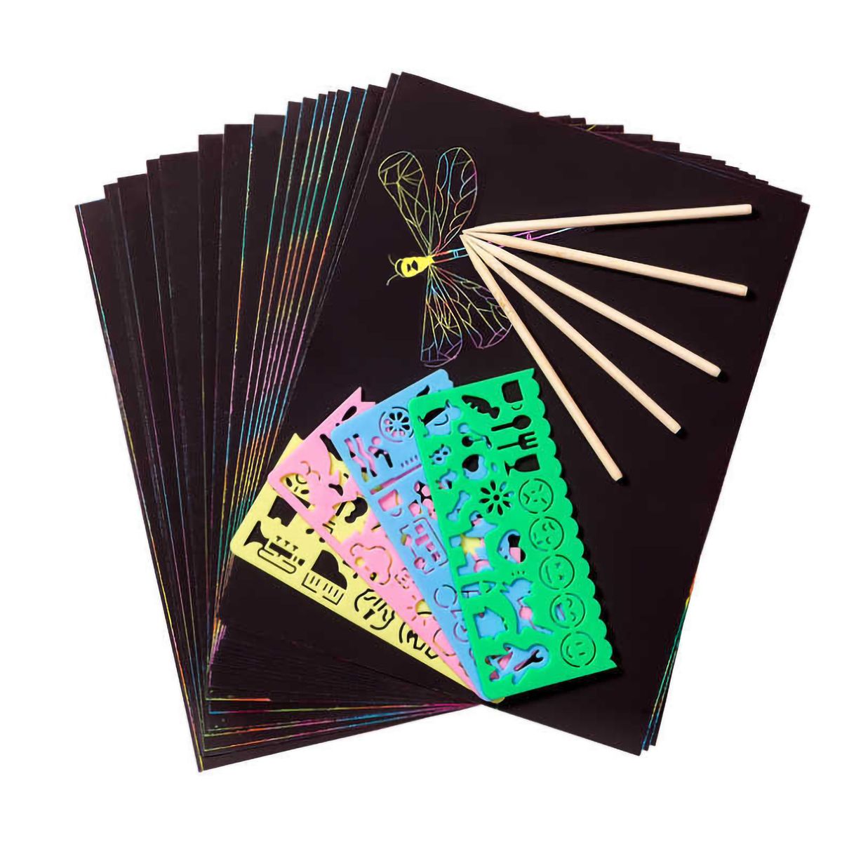 Scratch Paper Art Set Rainbow Magic Scratch Paper 50 PCS For