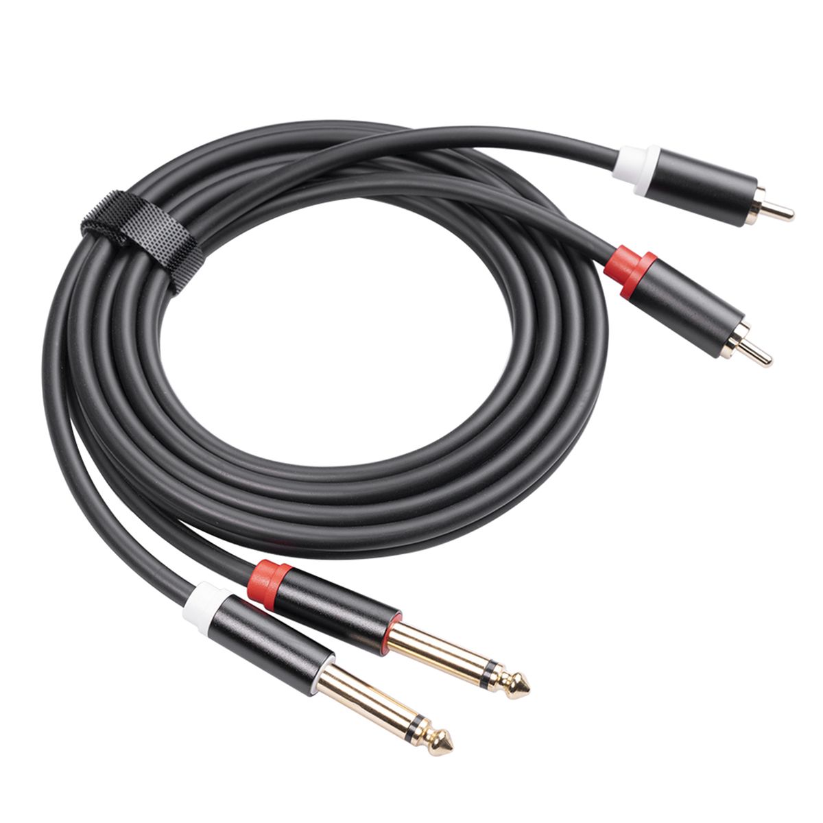 Dual 1/4'' TS To Dual RCA Audio Interconnect Cable 2&times;6.35mm