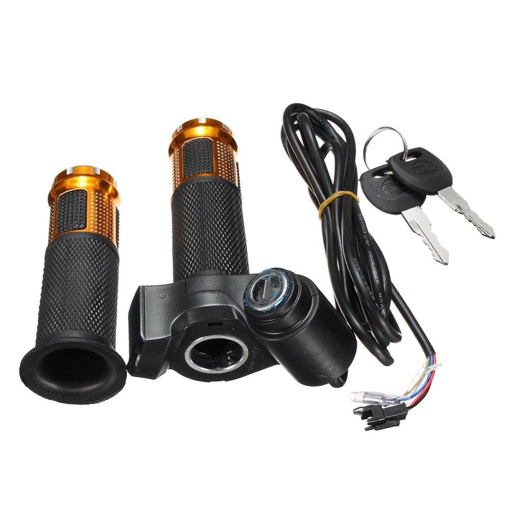 EBike Scooter Throttle 24V 36V 48V 60V Grip Handlebar LED Digital Meter Orange