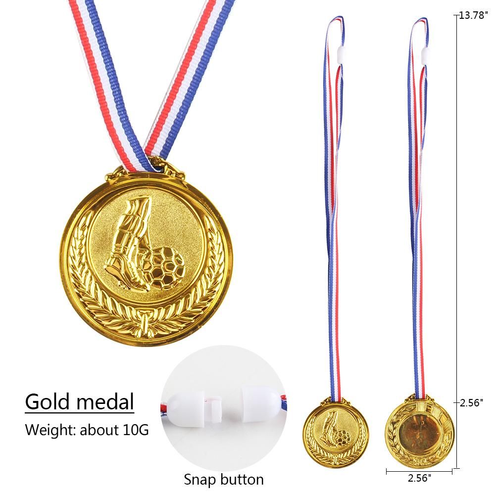 50 Pcs Gold Plastic Winners Medals Sports Day Party Bag Prize Awards Toys For Kids Party Fun Supplies Reward Outdoor Games Toys
