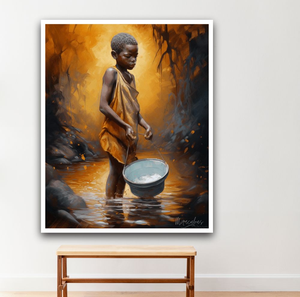 African Child Wall Art Paint Canvas
