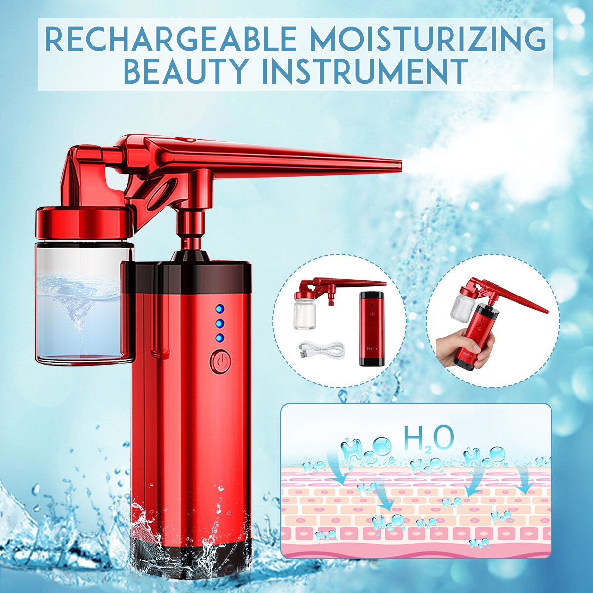 Nano Facial Care Spray Action Air Brush Airbrush Compressor Oxygen