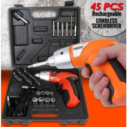 Cordless Rechargeable Screwdriver Set -45pieces