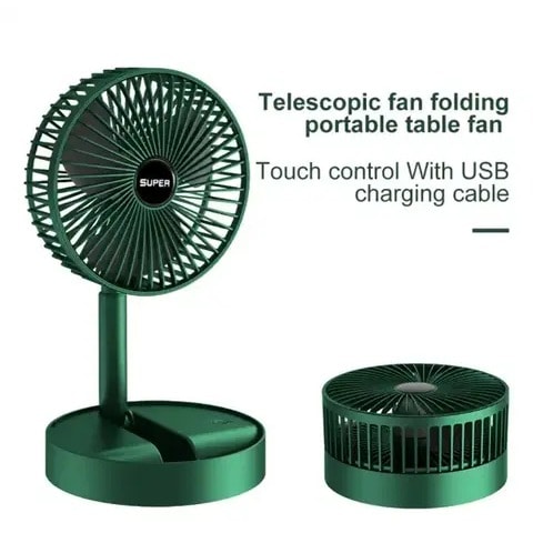 Super Rechargeable Fan With 3 Speeds Adjustable-green - 2200mAh