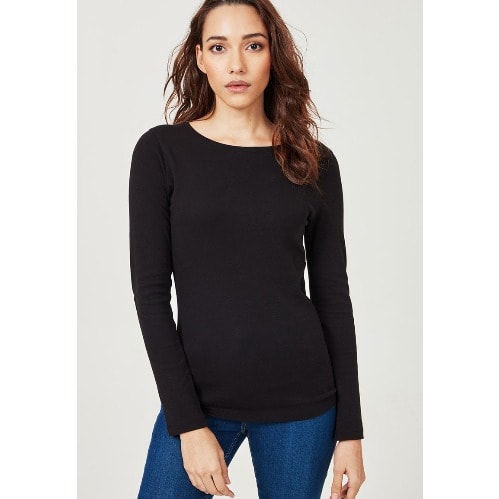 Women's Crew Neck Long Sleeve Cotton Tshirt