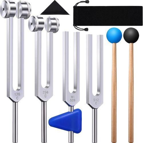 4 Pack Tuning Fork Set(128 Hz,256 Hz,512 Hz,528
