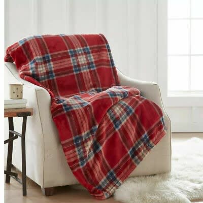 Oversized Lounge Throw Blanket Reversible Velvet - 60" X 70" - Jameson Plaid