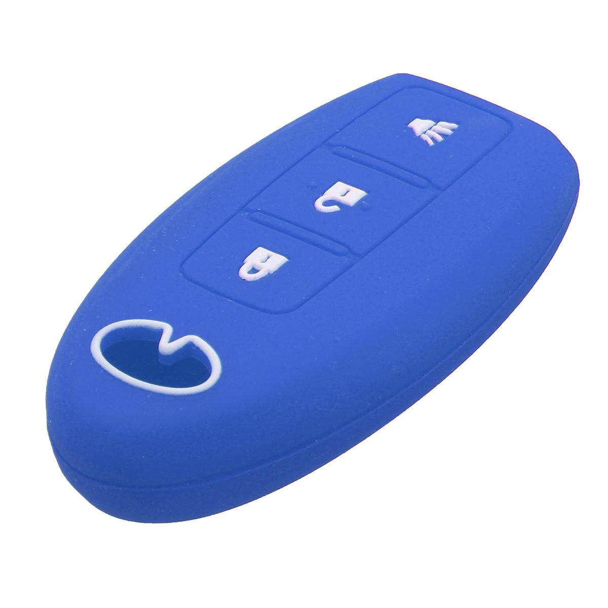 BUTTON SILICONE CAR KEY FOB COVER FIT FOR INFINITI EX FX QX JX CASE HOLDER Dark Blue