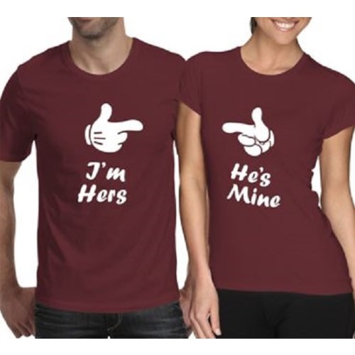 Couple's Hers And Mine Printed Shirt