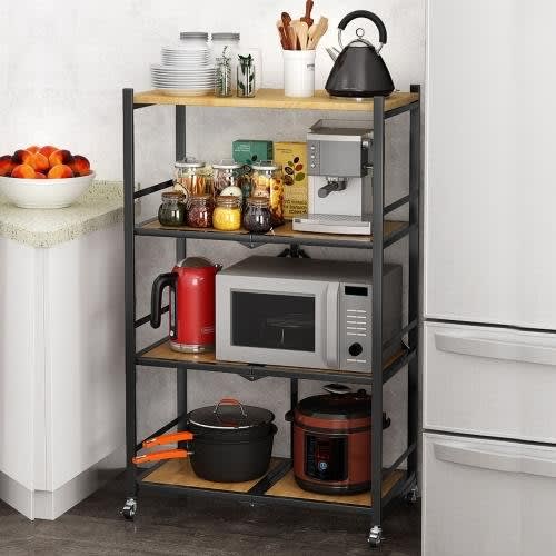 Foldable Kitchen Storage Rack - 4 Tier