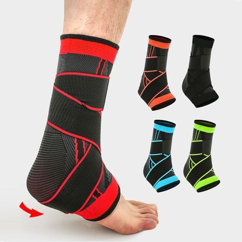 Red Ankle Protective Padding Sports Pressure Strap Fitness