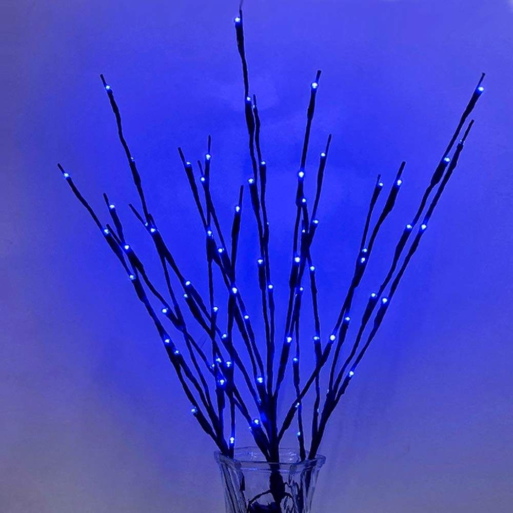 LED Branches Powered Decorative Lights Tall Vase Filler Willow Twig Lighted Branch For Home Decoration - 29 Inches 20 LED Lights (Branches Light) Blue