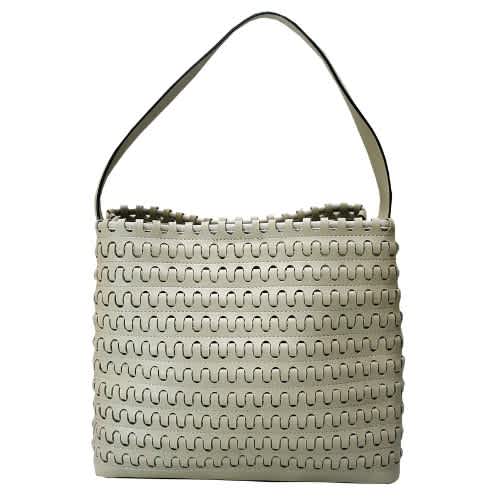 Mayfair Weave Leather Handbag - Khaki
