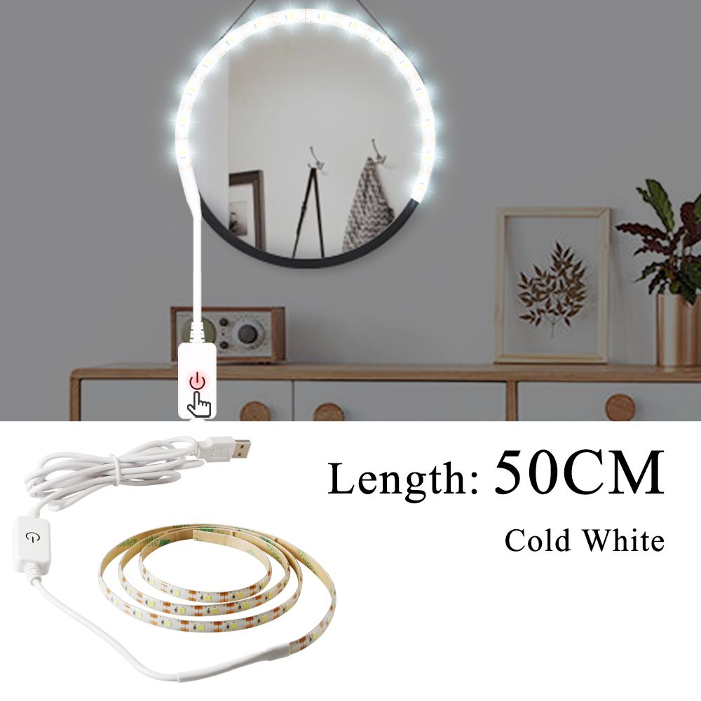 LED Makeup Mirror Lamp Tape Hollywood Vanity-Cold White 0.5M