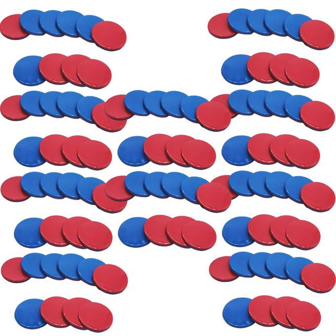 100Pcs Learning Counters Counting Chips Early Math Discs Red Blue