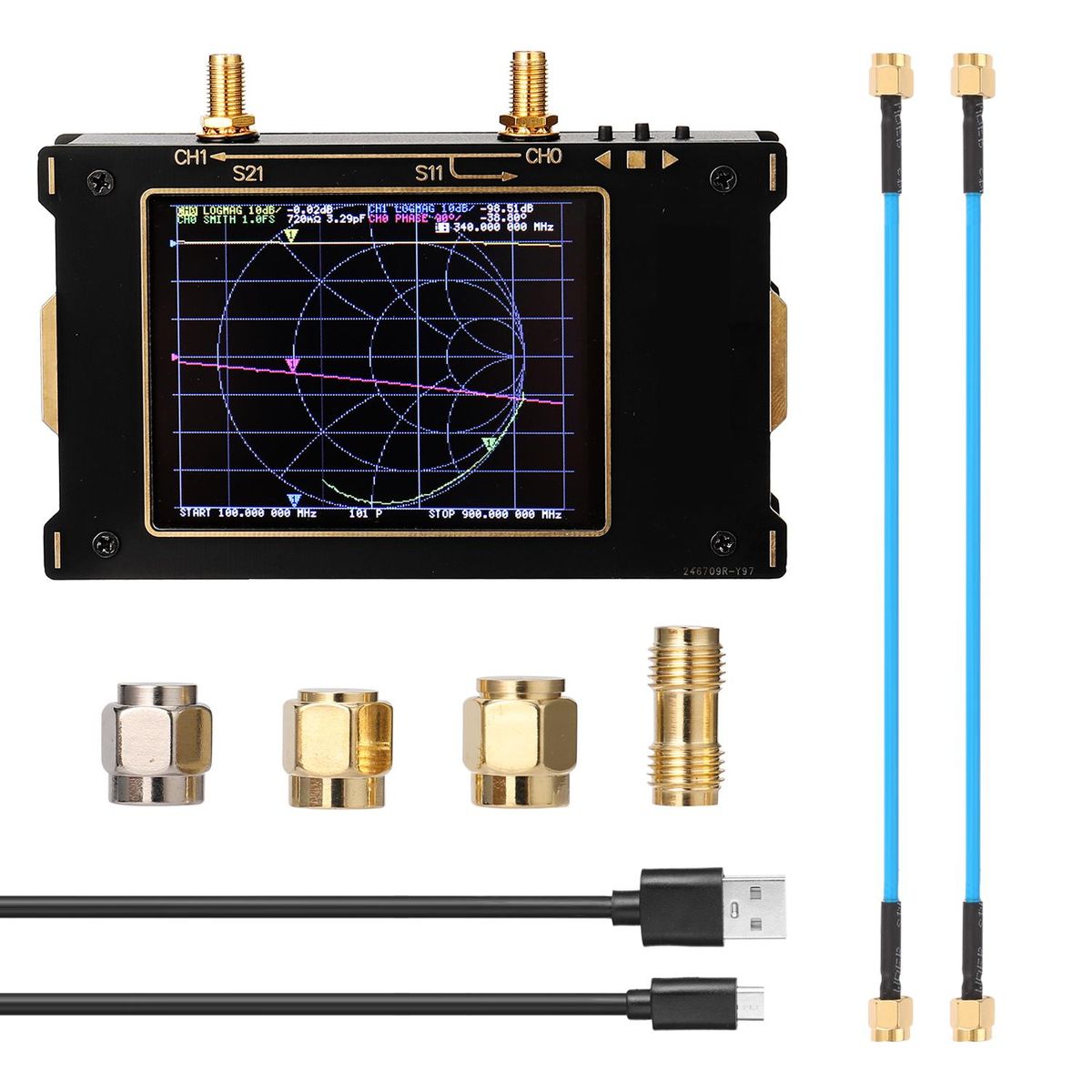 3.2 Inch Large Screen 3G Vector Network Analyzer S-A-A-2 V2 Antenna Analyzer Shortwave HF VHF UHF Measure Duplexer Filter