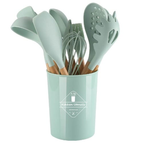 Silicone Non-stick Cooking Spoon / Spatula - green