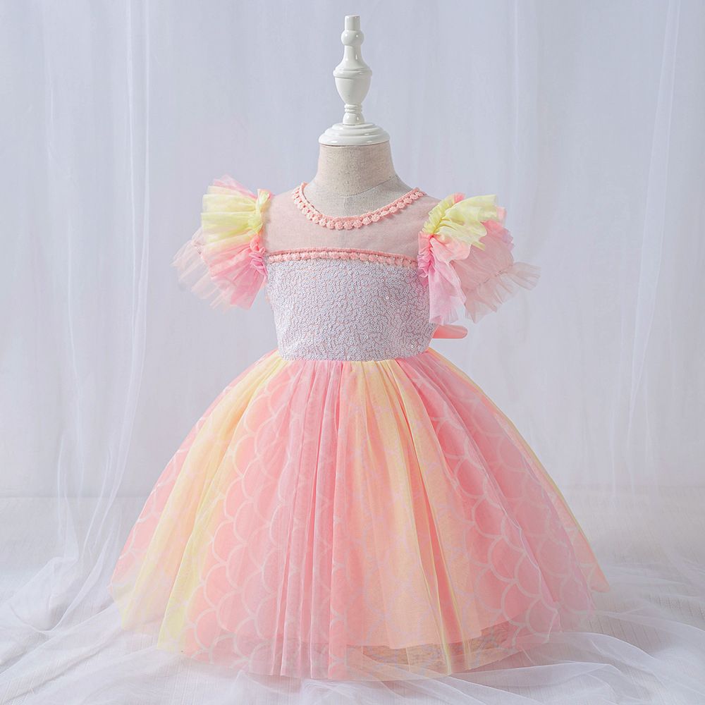 BABY GIRL QUALITY FIRST BIRTHDAY PRETTY GOWN - PINK - BG3