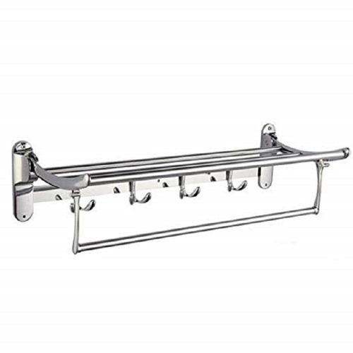 Bathroom Towel Organizer Hanger With Rail Shelf Rack