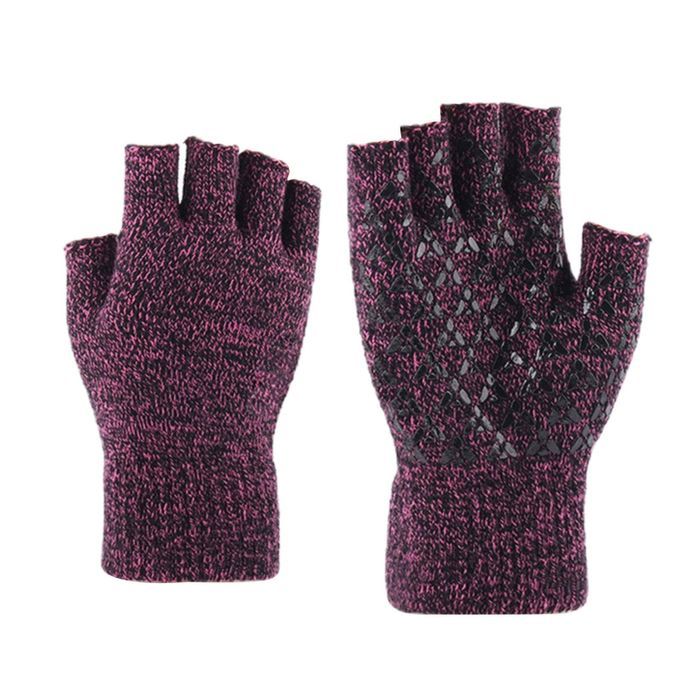 Half Finger Knit  Fingerless Windproof Cold Weather Black Red