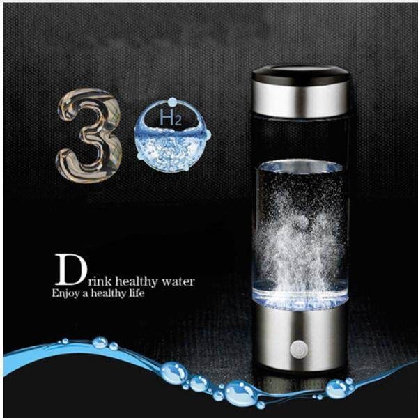 Hydrogen Water Alkaline Water Maker Rechargeable Portable Water Ionizer Bottle 380ml USB Line