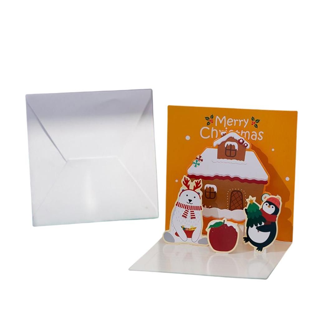 3D Christmas Greeting Card Cute Cartoon Christmas Card