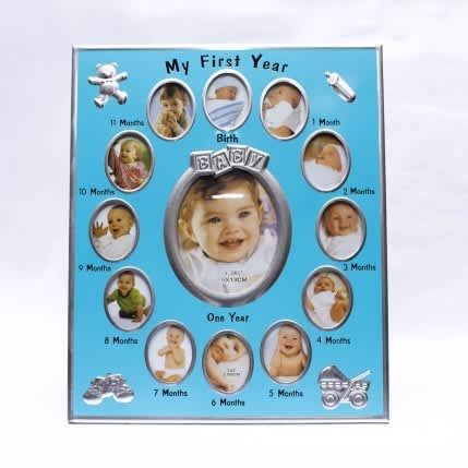 Baby First Year Picture Frame - Blue