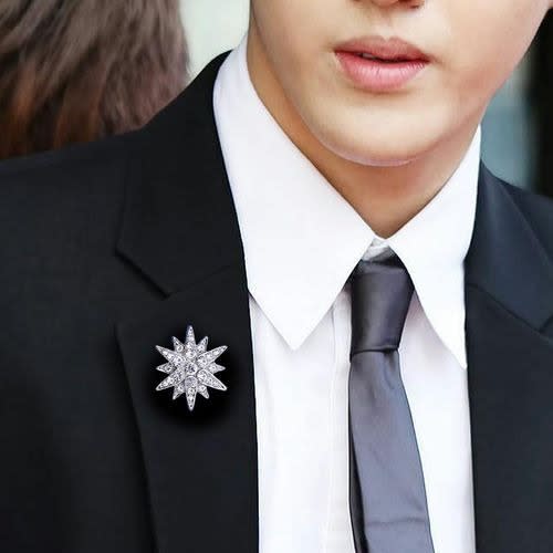 Unisex Rhinestone Broach Bouquet - Brooch Pin - Star