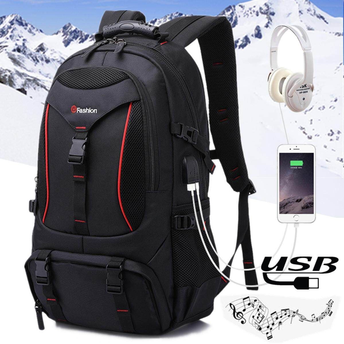 Men Outdoor Hiking Backpack Sports Travel USB Port Camping Daypack Waterproof