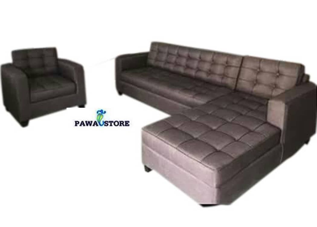 NEW L-SHAPE BROWN 6-Seater Sofa Set (Delivery To Lagos Only)