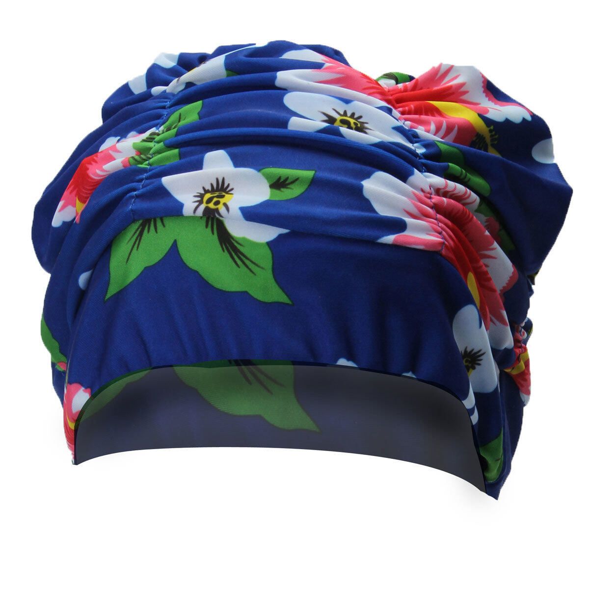 Swim Cap Elasticated For Long Hair Adult Women Men Flower Big Flower