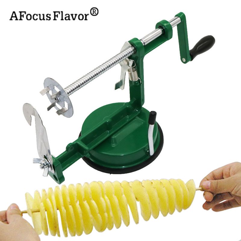 1 Pc Potato Twister Potato Slicer Stainless Steel Kitchen Accessories Tornado Slicer Manual Cutter Spiral Chips JIN