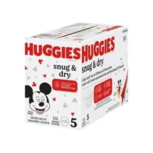 Huggies Snub And Dry Diapers Size 5-132 Counts