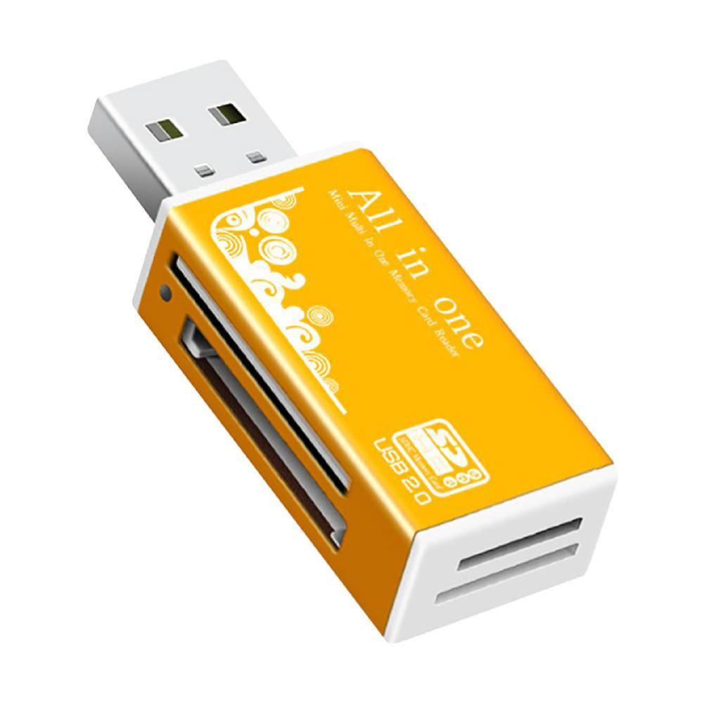 Multifunctional USB 2.0 Micro-SD/TF/CT/MS/SDHC/MMC-Golden