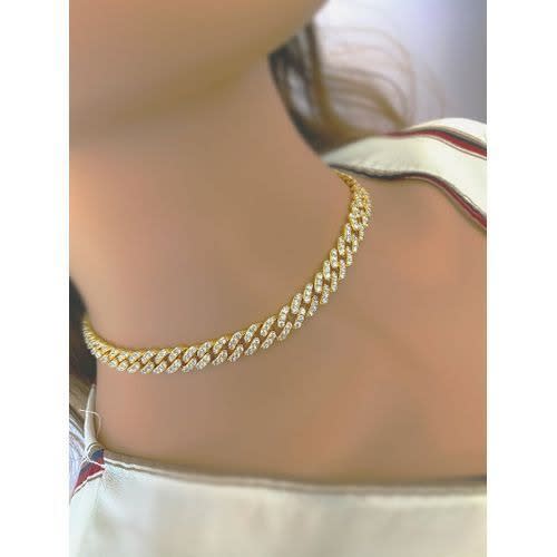 Iced Out Cuban Chain Choker-16"