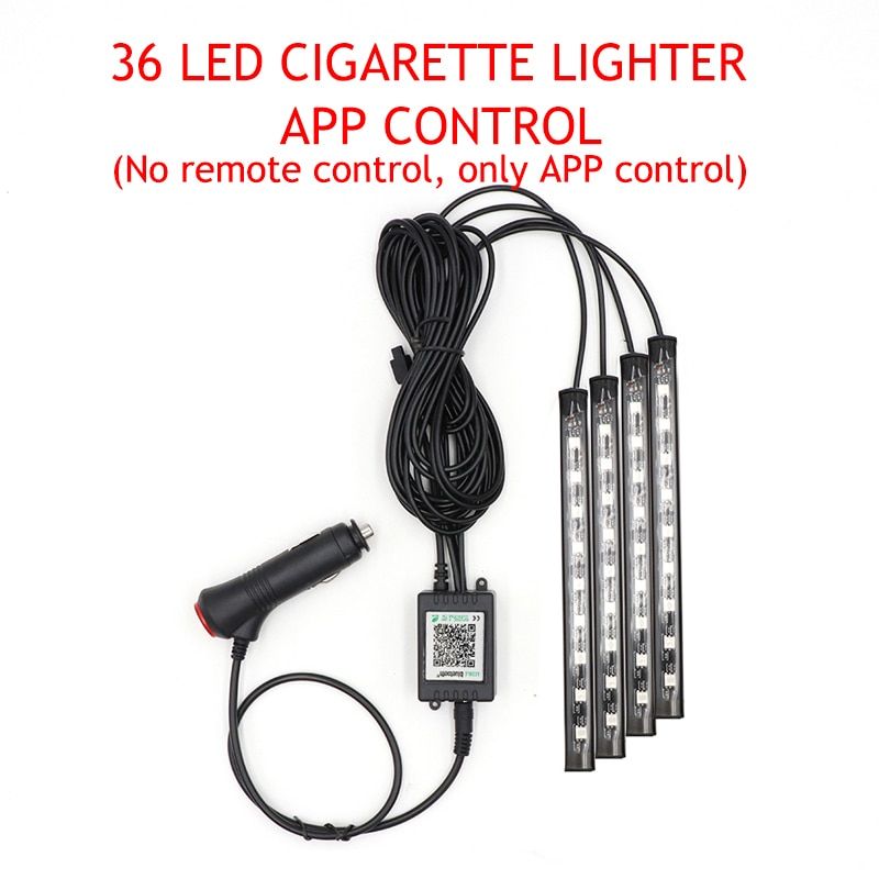 LED Car Foot Ambient Lamp With USB Wireless Remote Music