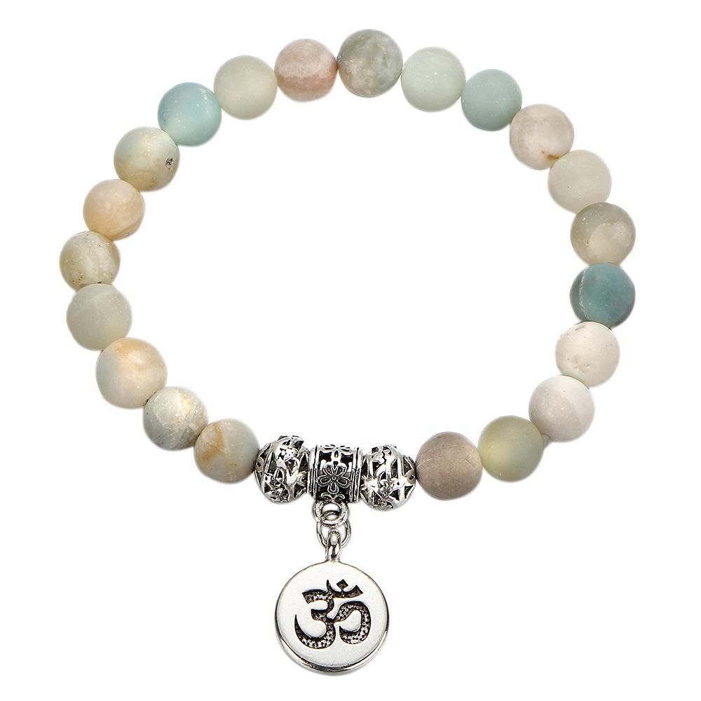 Fashion Beaded Bracelets Pendant Natural Stone Men Women Ban