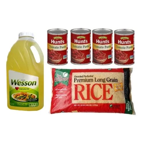 Wesson Canola Oil - 4.7liters + Hunts Tomatoes Paste - 425g X 4pieces & Par Excellence Rice - 4.5kg
