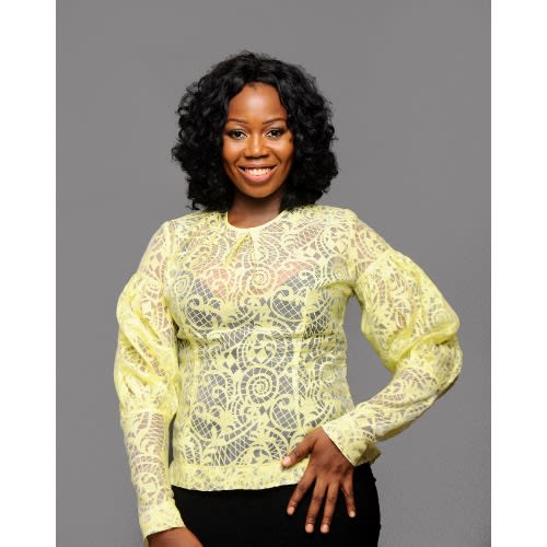 Organza Abstract Sleeve Top - Yellow