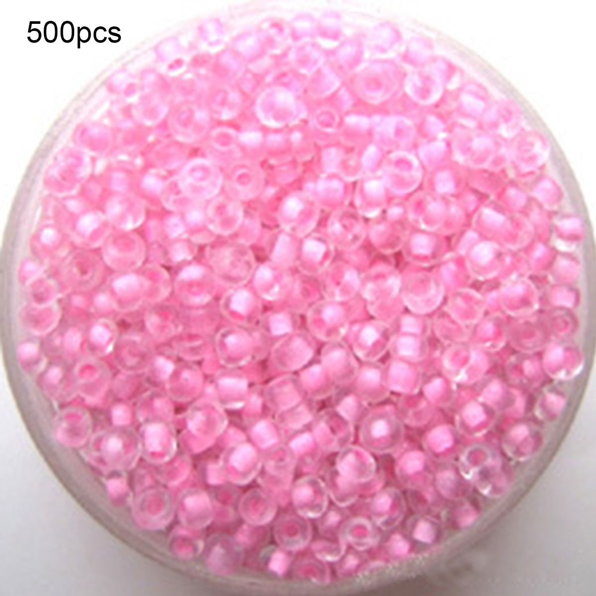 500Pcs 2mm Round Glass Seed Beads For DIY Bracelet-Pink