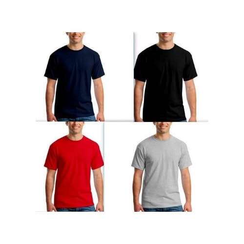 Round Neck Plain T-Shirts - 4 Sets