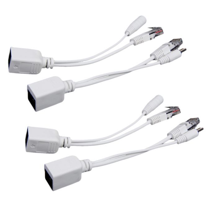 4pieces Power Over Ethernet POE Adapter  Extractor Splitter