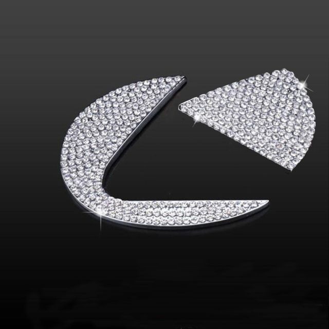 Car Steering Wheel Crystal Emblem Logo Diamond Sticker Decal Cover Rhinestone For Toyota Hyundai Fo