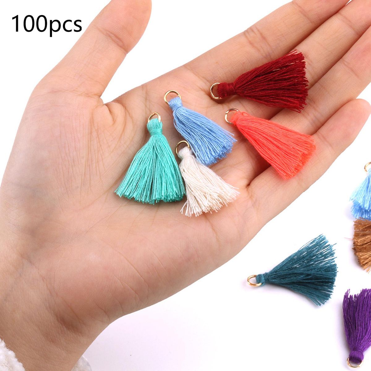 2x100Pcs Silky Thread Tassels Charm For Jewelry Decor Cellphone Straps