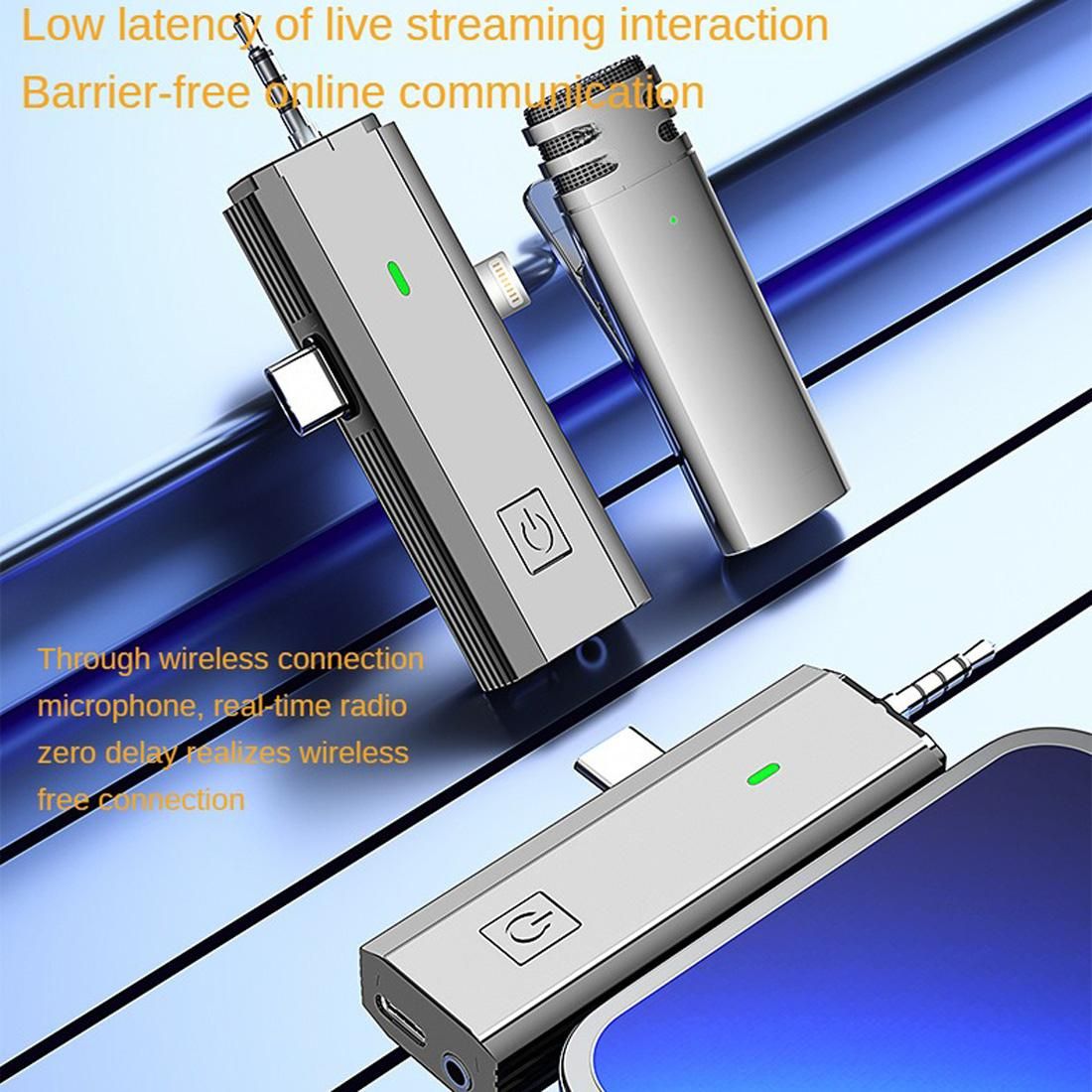 Wireless Lavalier Microphones with 3-in-1 Receiver - iOS,USB-C,3.5mm Compatible