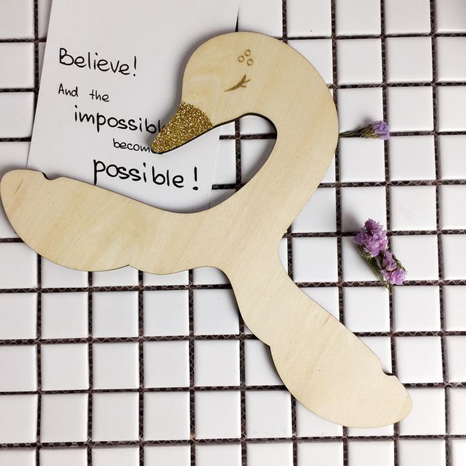 Sweet Swan Pink Bow Baby Kids Room Nursery Wooden Coat Clothes Hook